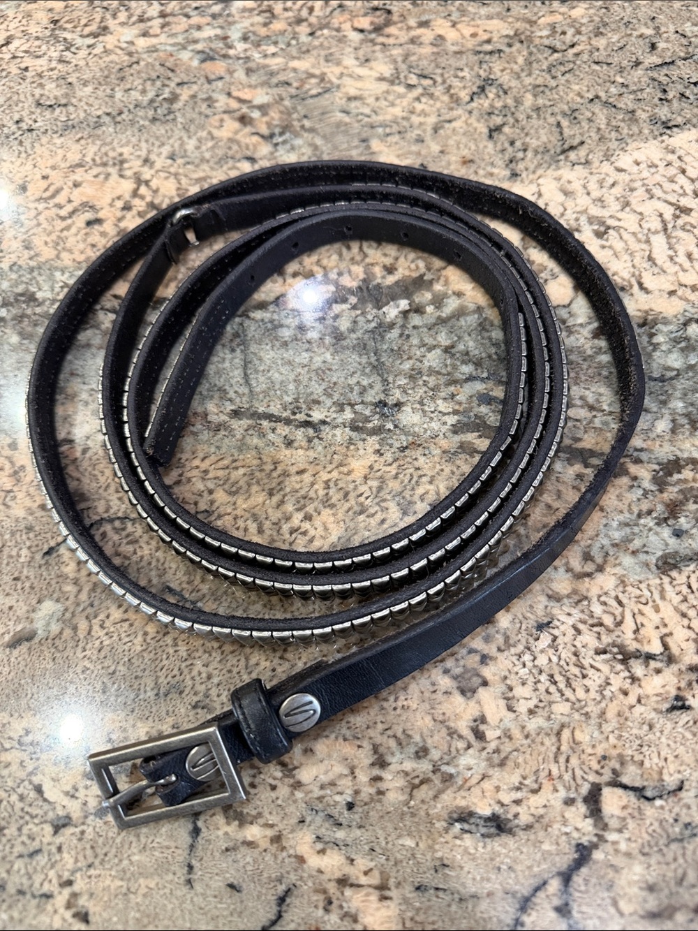 Black Studded Wrap Leather Belt used as a bridle or otherwise!! - Picture 3 of 8